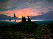 Caspar David Friedrich Moonrise Over the Sea oil painting